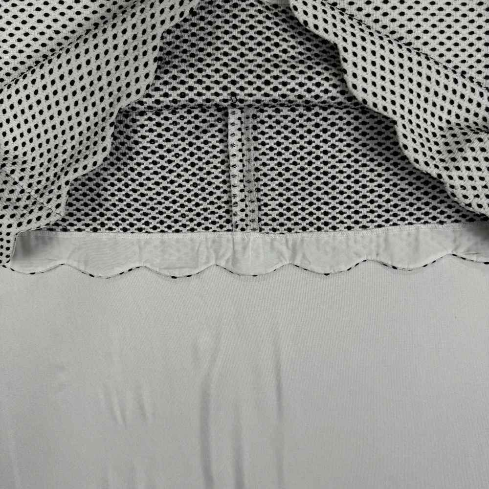 LOFT Womens Black & White Polka Dot Scalloped Hem Skirt Career Size 6